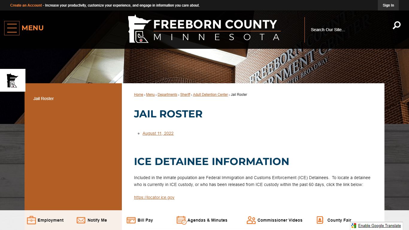 Jail Roster | Freeborn County, MN - Official Website